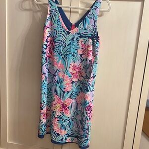 Lilly Pulitzer Tropical Floral Mini Dress - Pink and Blue